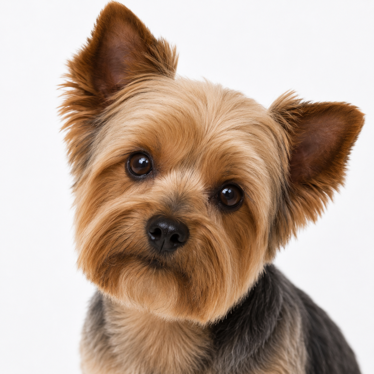 Yorkshire Terrier with a tidy face trim from Karen's Diva Dog Pet Spa