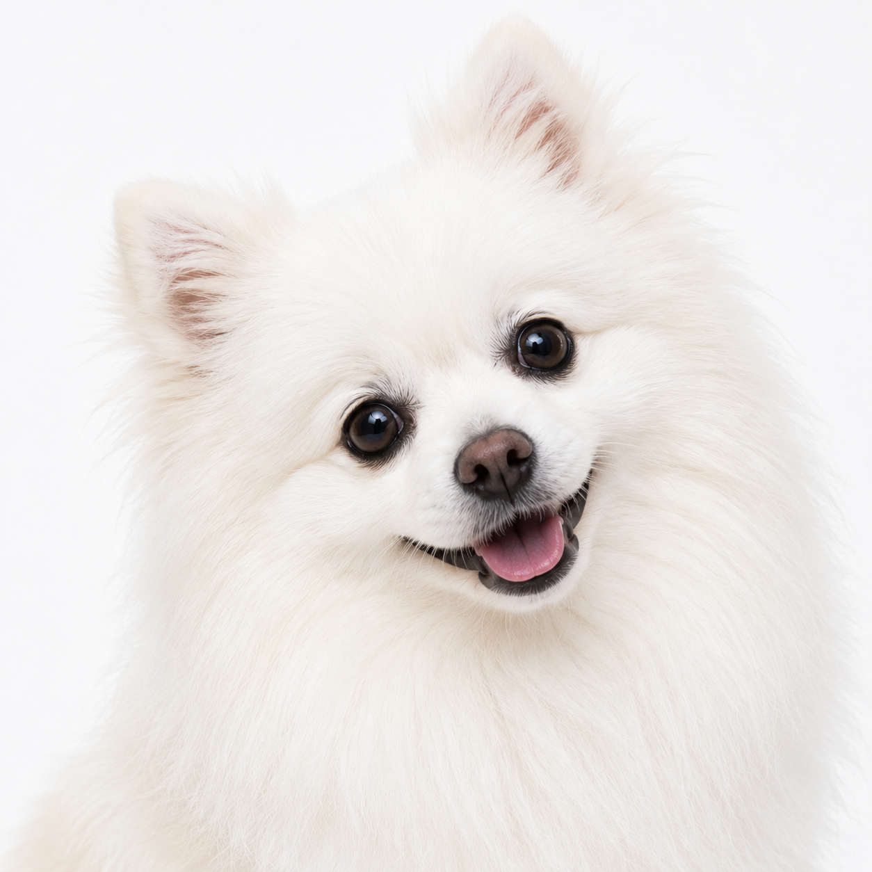 White Pomeranian fluffed and bathed at a Marlton, NJ pet spa