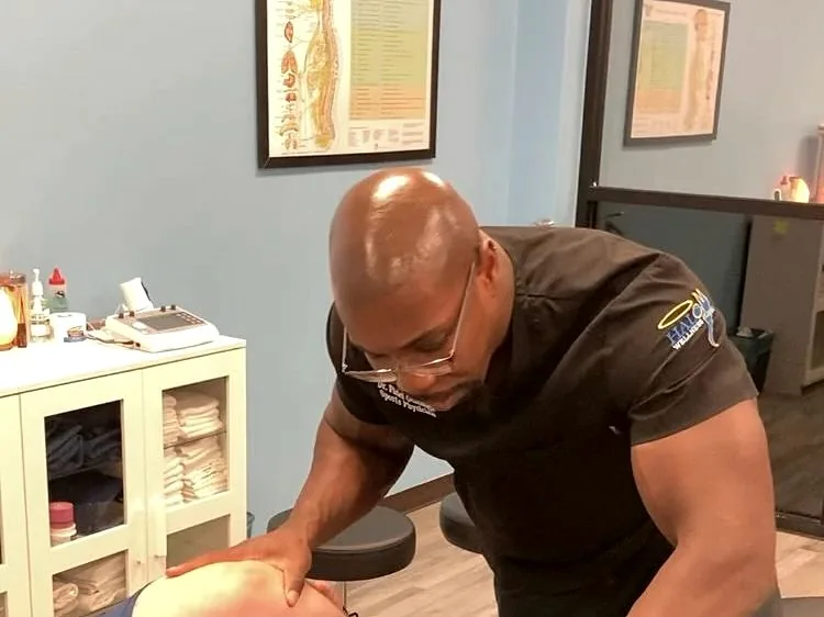 Lower back adjustment on a treatment table
