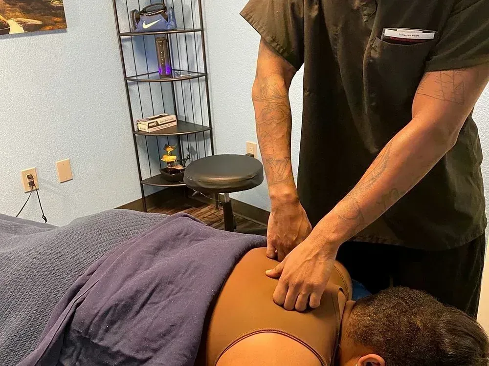 Massage therapy in progress in a HALO treatment room