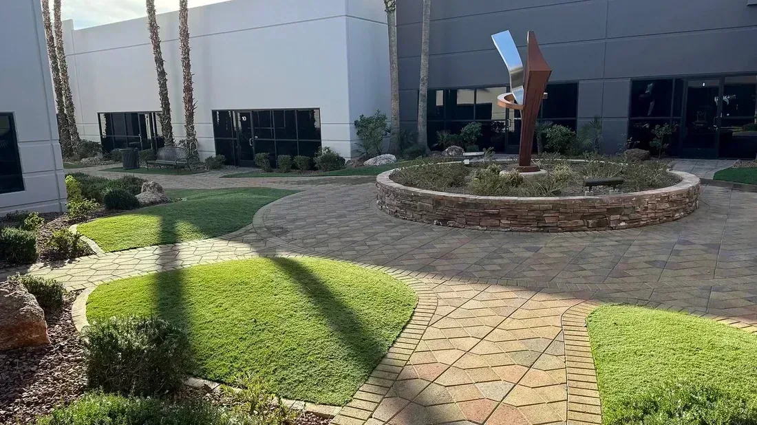 The courtyard outside HALO Wellness Clinic on South Rainbow Boulevard, Las Vegas