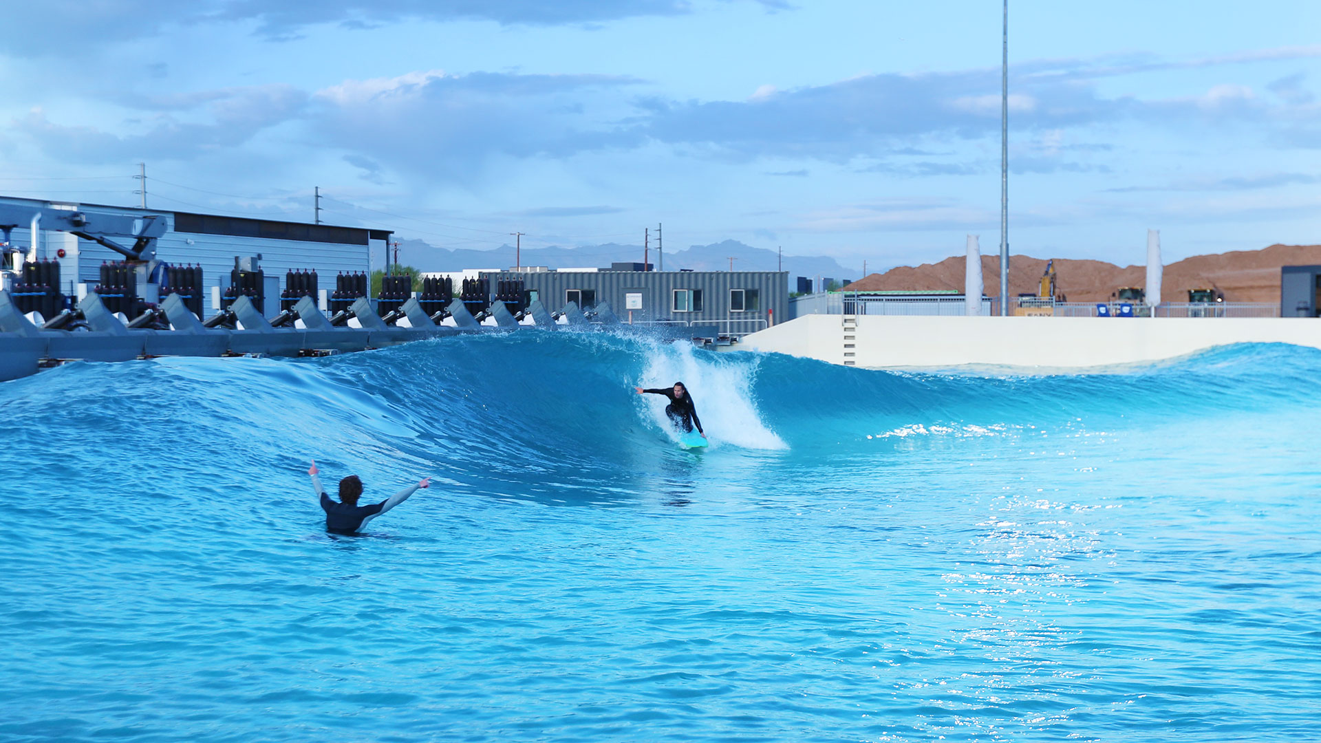 Surfer riding a mellow point wave at the Malibu level