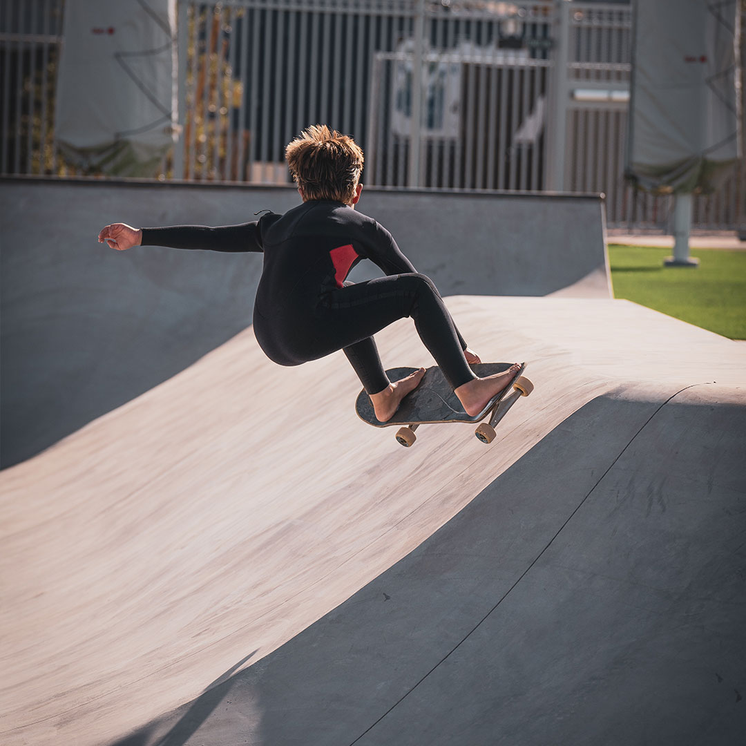 Skater riding the flow park